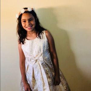 Gold flower girl dress